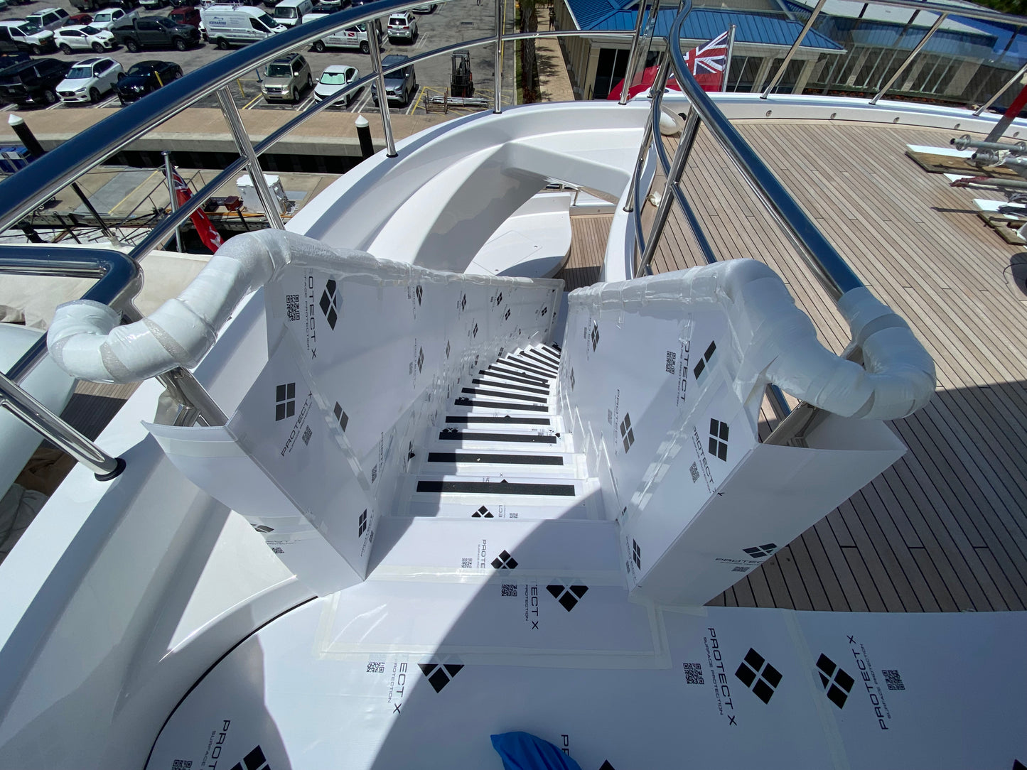 Yacht Teak Surface Protection Installation