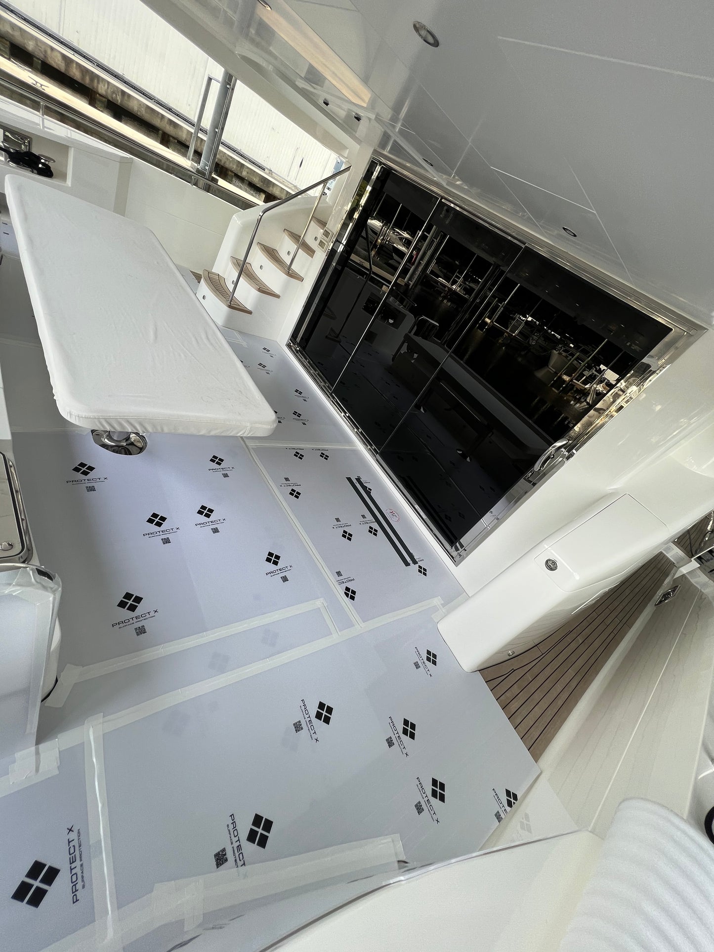 Yacht Swim Platform Surface Protection Installation